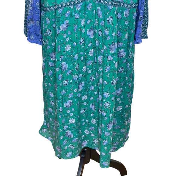 J Jill Mixed-print Peasant Dress In Sweet Clover Folkloric‎ Vine Border size XL - Picture 7 of 11